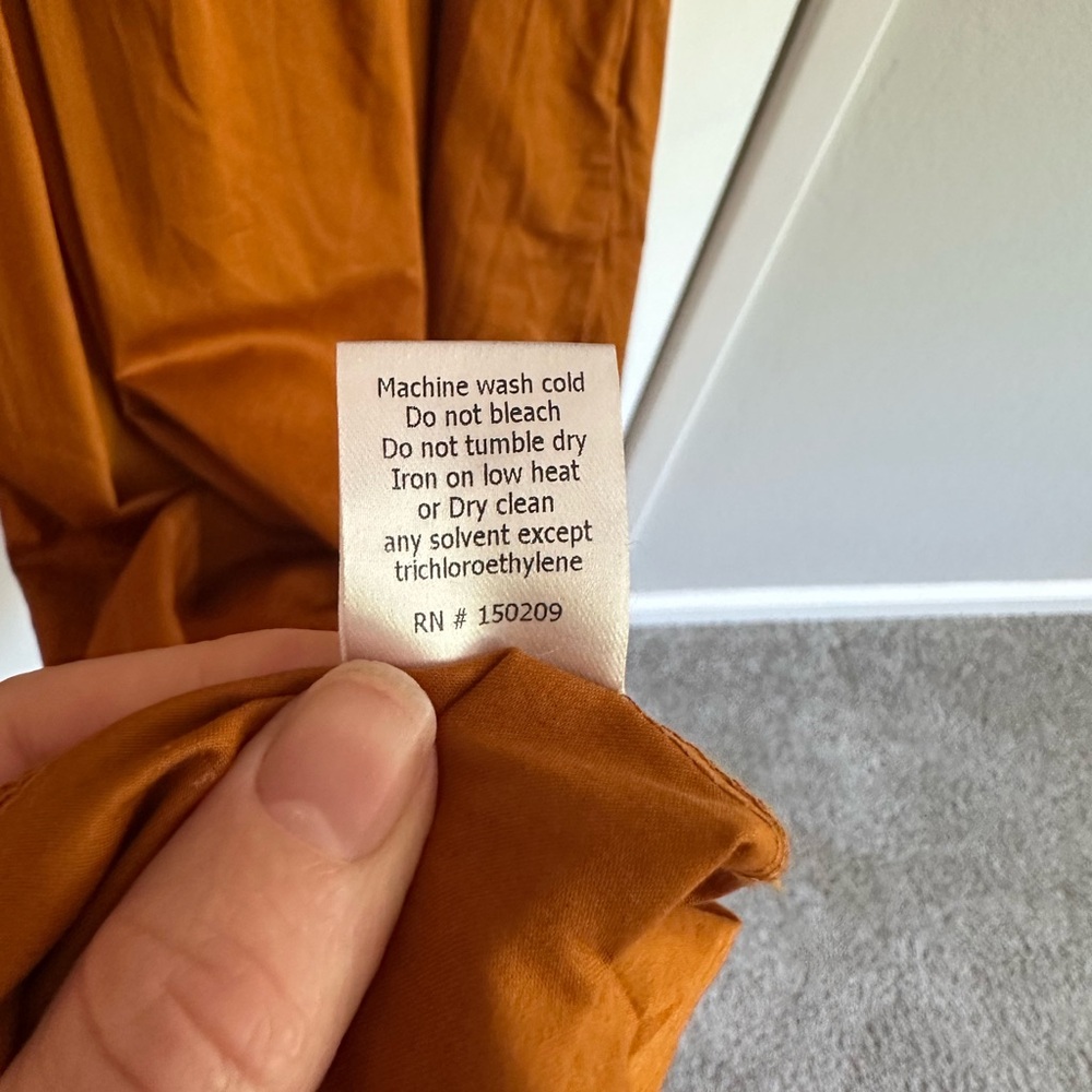La Ligne Daisy Puff Sleeve Smocked Bodice Poplin Midi Dress In Burnt Orange - Picture 4 of 6